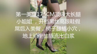 第一美腿175CM顶级大长腿小姐姐 ，开档黑丝高跟鞋假屌后入美臀，椅子腿插小穴，地上骑坐抽插流出白浆